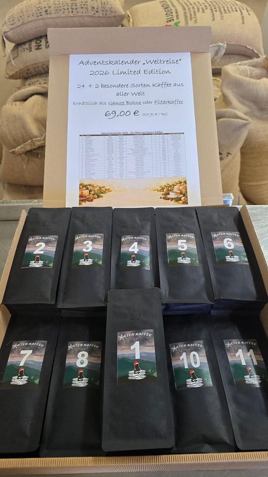 Kater Kaffee Adventskalender "Weltreise"