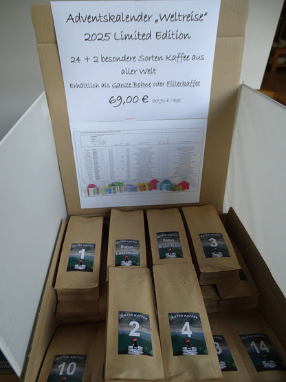Kater Kaffee Adventskalender "Weltreise"
