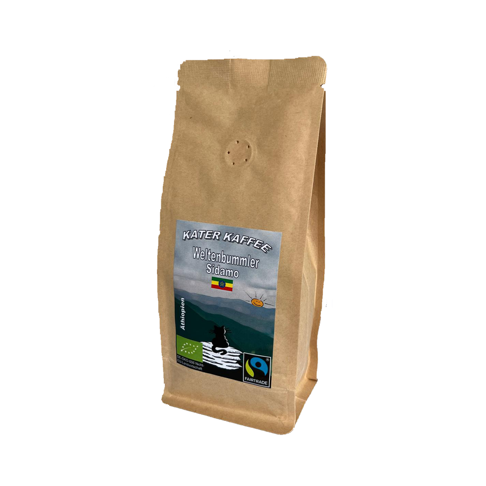 Kater Kaffee Weltenbummler Äthiopien Sidamo BIO Fairtrade