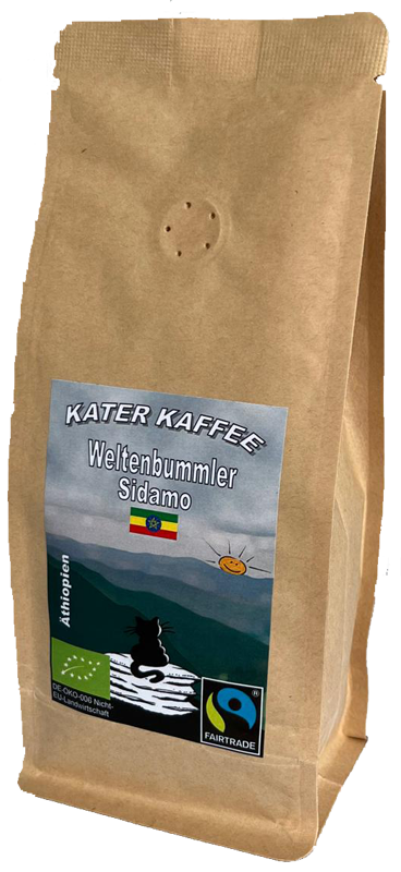 Kater Kaffee Weltenbummler Äthiopien Sidamo BIO Fairtrade