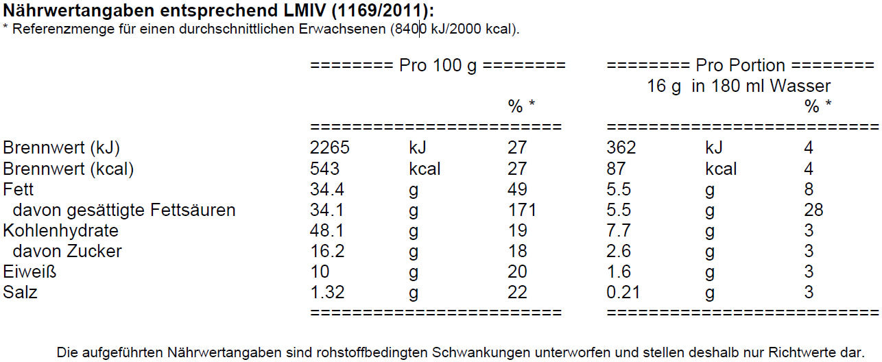 Creamer Topping - laktosearm - Kurze Haltbarkeit
